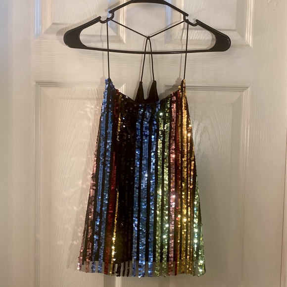 ALMOST FAMOUS NWT Sequin Party Fun Festival Shimmer Top - Picture 3 of 15